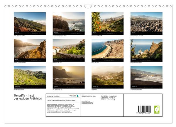 Produktbild: Teneriffa - Insel des ewigen Fr&uuml;hlings (Wandkalender 2026 DIN A3 quer), CALVENDO Monatskalender