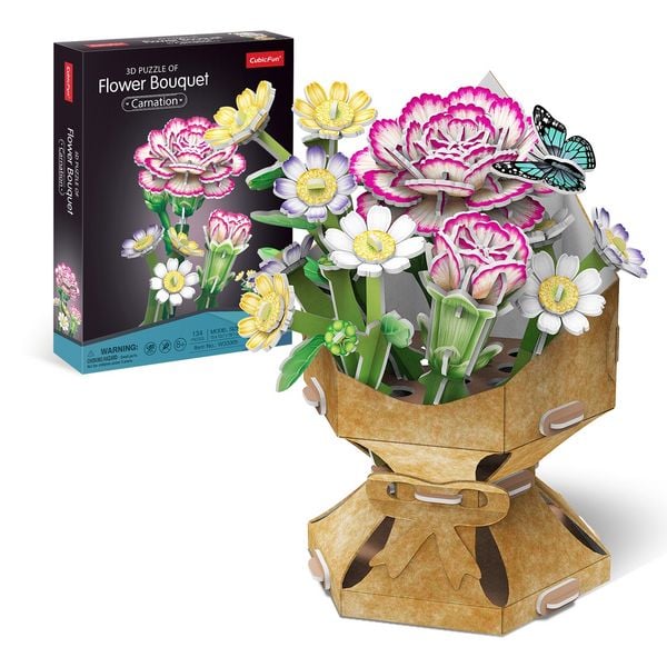 Produktbild: CUBICFUN - 3D Puzzle Blumentopf Nelke 134 Teile