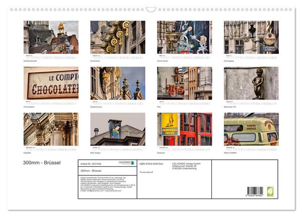 Produktbild: 300mm - Br&uuml;ssel (Wandkalender 2026 DIN A2 quer), CALVENDO Monatskalender