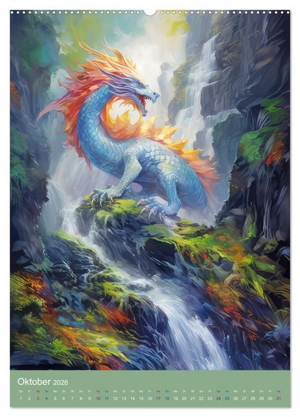 Produktbild: Sagenland der Drachen (Wandkalender 2026 DIN A2 hoch), CALVENDO Monatskalender