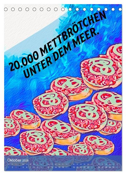 Produktbild: Mettbr&ouml;tchen Tr&auml;ume - Mettkalender (Tischkalender 2026 DIN A5 hoch), CALVENDO Monatskalender