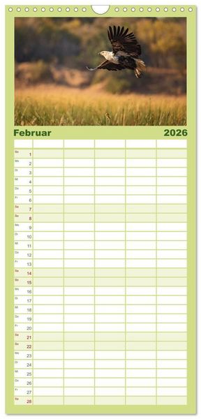 Produktbild: Familienplaner 2026 - Sambias gro&szlig;artige Tierwelt mit 5 Spalten (Wandkalender, 21 x 45 cm) CALVENDO
