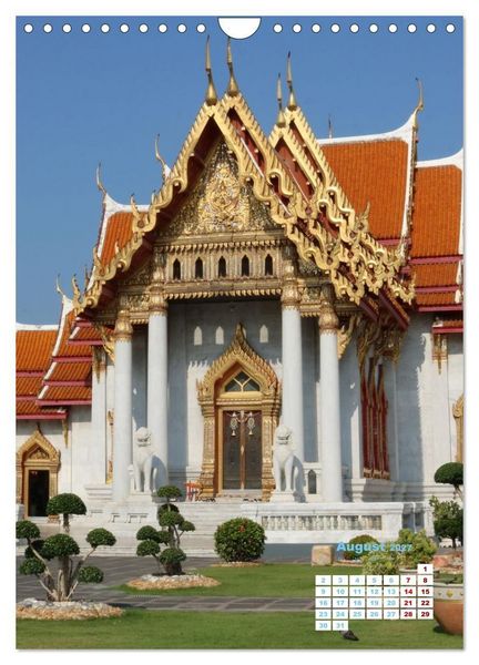 Produktbild: Bangkoks Tempel - Goldene Pagoden und safrangelbe Roben (Wandkalender 2027 DIN A4 hoch), CALVENDO Monatskalender