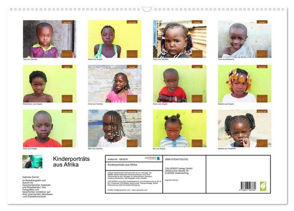 Produktbild: Kinderportr&auml;ts aus Afrika (Wandkalender 2026 DIN A2 quer), CALVENDO Monatskalender