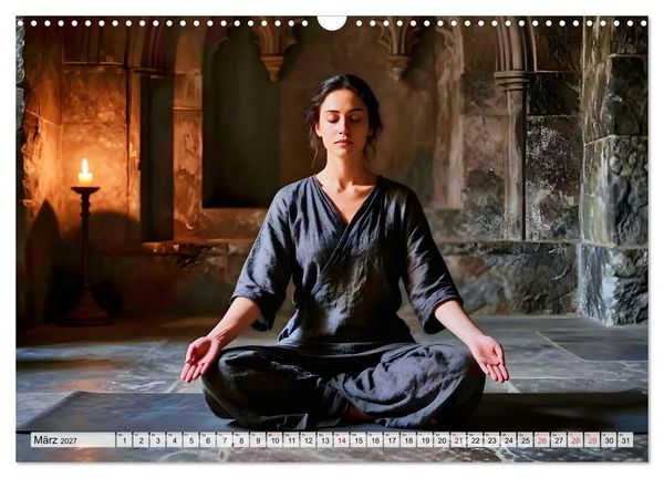 Produktbild: Dark Yoga &ndash; Heilige Stille im Schatten (Wandkalender 2027 DIN A3 quer), CALVENDO Monatskalender