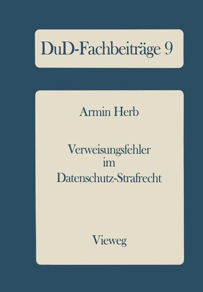 Produktbild: Verweisungsfehler im Datenschutz-Strafrecht