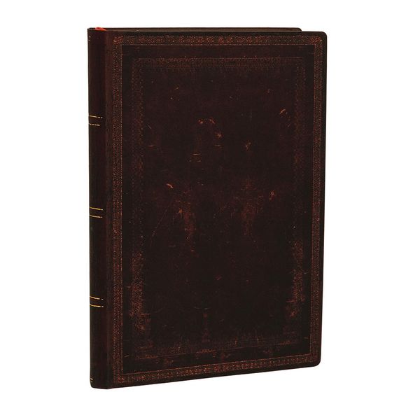 Produktbild: Softcover Notizbuch Schwarzes Marokkoleder Schlicht, Mini, Liniert