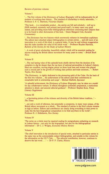 Produktbild: Dictionary of Labour Biography