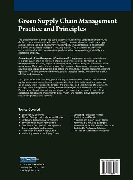 Produktbild: Green Supply Chain Management Practice and Principles