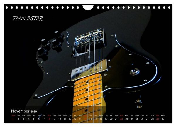 Produktbild: ROCK GUITARS put into the spotlight (Wall Calendar 2026 DIN A4 landscape), CALVENDO 12 Month Wall Calendar