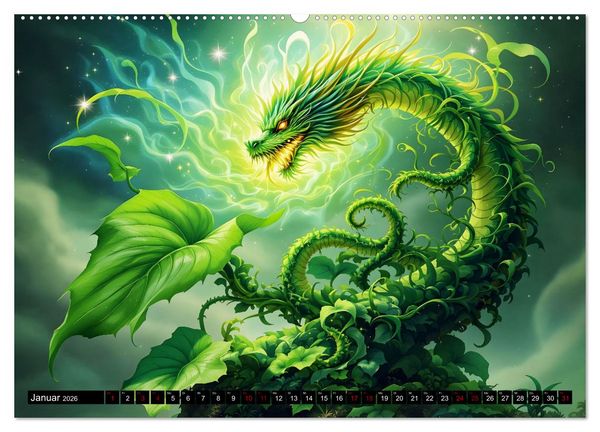 Produktbild: Mythos trifft Botanik &ndash; Die geheimnisvollen Drachenpflanzen (hochwertiger Premium Wandkalender 2026 DIN A2 quer), Kunstdruck in Hochglanz