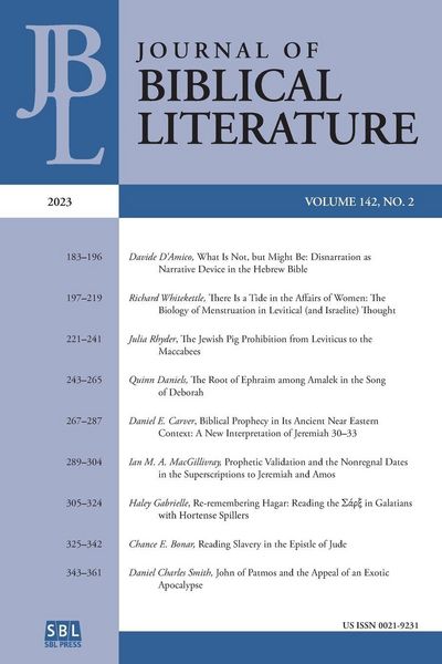 Produktbild: Journal of Biblical Literature 142.2 (2023)