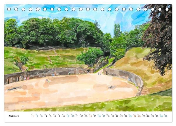 Produktbild: Trier - Illustrationen in Aquarell (Tischkalender 2026 DIN A5 quer), CALVENDO Monatskalender