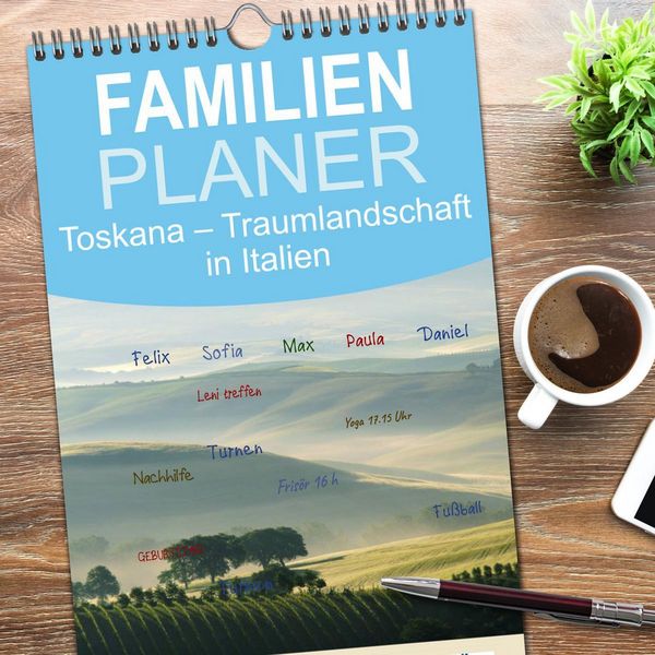 Produktbild: Familienplaner 2026 - Toskana &ndash; Traumlandschaft in Italien mit 5 Spalten (Wandkalender, 21 x 45 cm) CALVENDO