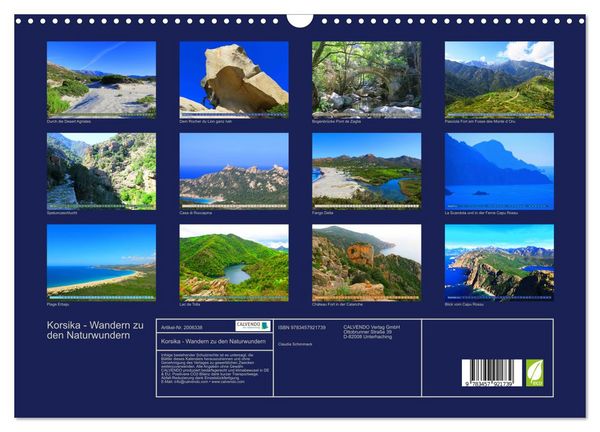 Produktbild: Korsika - Wandern zu den Naturwundern (Wandkalender 2026 DIN A3 quer), CALVENDO Monatskalender