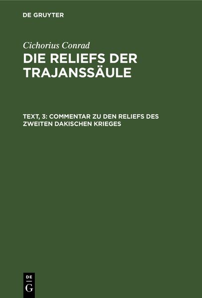 Produktbild: Commentar zu den Reliefs des zweiten dakischen Krieges