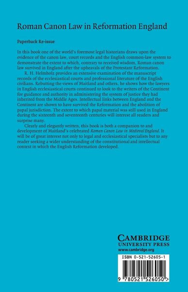 Produktbild: Roman Canon Law in Reformation England