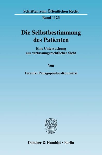 Produktbild: Die Selbstbestimmung des Patienten.
