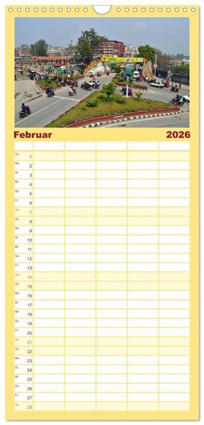 Produktbild: Familienplaner 2026 - Im Kathmandutal mit 5 Spalten (Wandkalender, 21 x 45 cm) CALVENDO