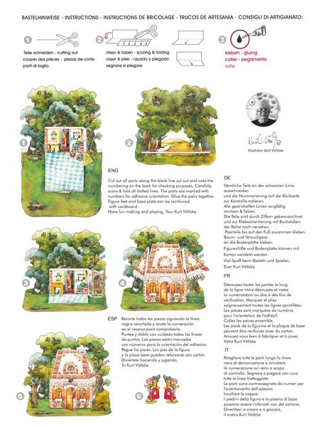 Produktbild: H&auml;nsel und Gretel basteln Bastelbogen Lebkuchenhaus Ausschneidebogen