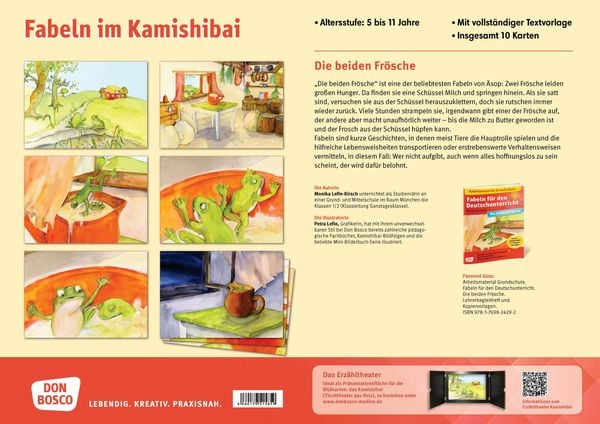 Produktbild: Die beiden Fr&ouml;sche. Eine Fabel von &Auml;sop. Kamishibai Bildkartenset