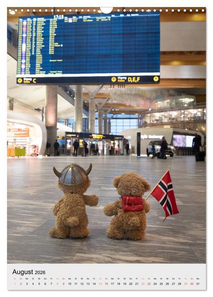 Produktbild: Travelling Teddy liebt es Bunt (Wandkalender 2026 DIN A3 hoch), CALVENDO Monatskalender