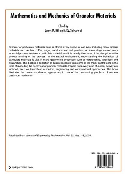 Produktbild: Mathematics and Mechanics of Granular Materials