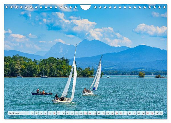 Produktbild: Bayerische Seenlandschaften - Natur im Einklang mit Freizeit und Kultur (Wandkalender 2026 DIN A4 quer), CALVENDO Monatskalender