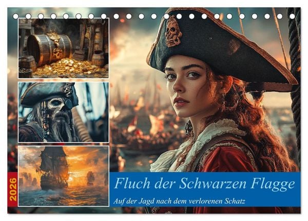 Produktbild: Fluch der Schwarzen Flagge (Tischkalender 2026 DIN A5 quer), CALVENDO Monatskalender