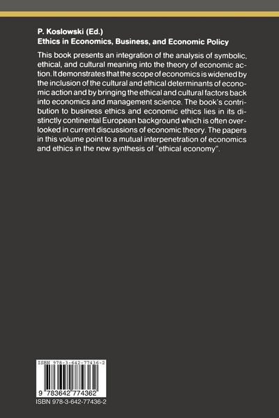 Produktbild: Ethics in Economics, Business, and Economic Policy