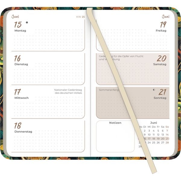 Produktbild: Lady Journal Slim Paisley 2026 - Taschen-Kalender 9x15,6 cm - Weekly - 128 Seiten - Notiz-Buch - mit Info- und Adressteil - Alpha Edition