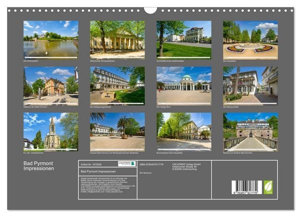 Produktbild: Bad Pyrmont Impressionen (Wandkalender 2026 DIN A3 quer), CALVENDO Monatskalender