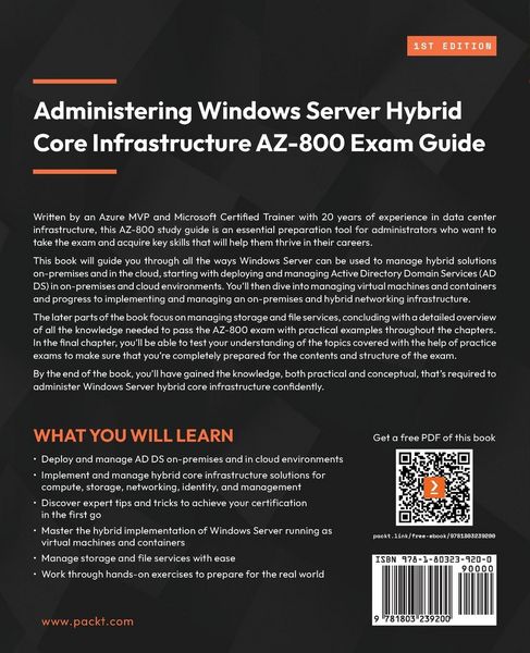 Produktbild: Administering Windows Server Hybrid Core Infrastructure AZ-800 Exam Guide