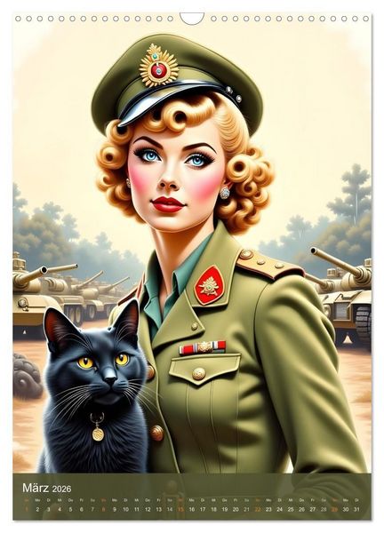 Produktbild: Fr&auml;ulein Fantasie und die schwarze Katze (Wandkalender 2026 DIN A3 hoch), CALVENDO Monatskalender