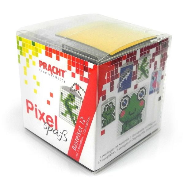 Produktbild: PRACHT Pixel Mix Bastelset Nr. 12 4 Medaillons im W&uuml;rfel