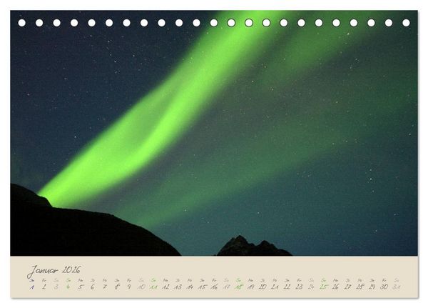 Produktbild: Zauber des Nordlichts - Aurora borealis (Tischkalender 2026 DIN A5 quer), CALVENDO Monatskalender