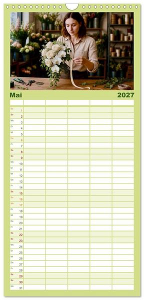 Produktbild: Familienplaner 2027 - Floristen und ihr Handwerk mit 5 Spalten (Wandkalender, 21 x 45 cm) CALVENDO