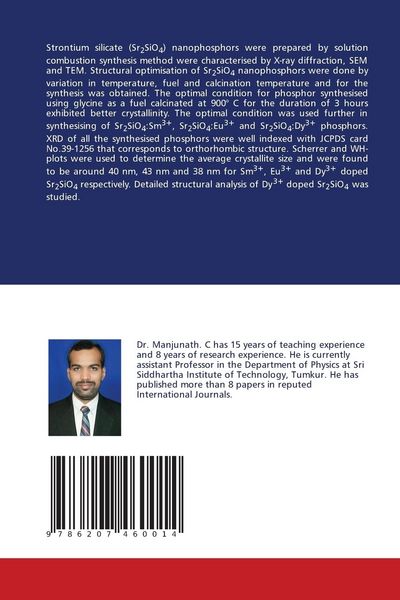 Produktbild: Structural characterization and analysis of Sr2SiO4 Nanophosphors