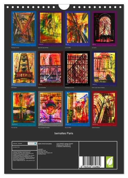 Produktbild: bemaltes Paris (Wandkalender 2026 DIN A4 hoch), CALVENDO Monatskalender
