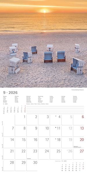 Produktbild: Seeblick 2026 - Broschürenkalender 30x30 cm (30x60 geöffnet) - Kalender mit Platz für Notizen - Sea View - Bildkalender - Wandplaner - Wandkalender