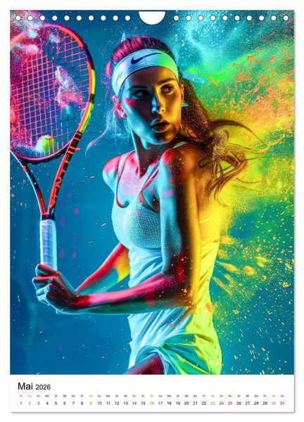 Produktbild: Tennis kreativ (Wandkalender 2026 DIN A4 hoch), CALVENDO Monatskalender