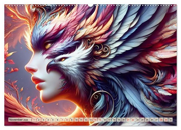 Produktbild: Vogelfrauen Surreale Sch&ouml;nheiten (Wandkalender 2026 DIN A2 quer), CALVENDO Monatskalender