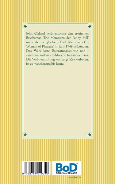 Produktbild: Die Memoiren der Fanny Hill
