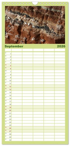 Produktbild: Familienplaner 2026 - Helgoland mit 5 Spalten (Wandkalender, 21 x 45 cm) CALVENDO