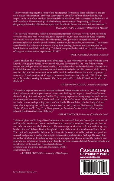 Produktbild: Welfare Reform and its Long-Term Consequences for America's Poor