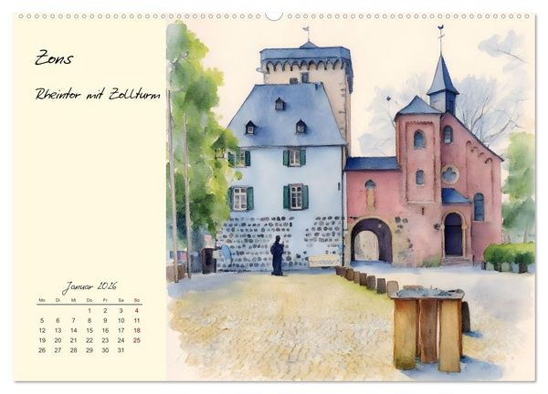 Produktbild: Historische Bauwerke im Rhein-Kreis Neuss (hochwertiger Premium Wandkalender 2026 DIN A2 quer), Kunstdruck in Hochglanz