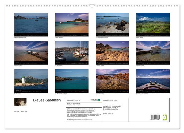Produktbild: Blaues Sardinien (Wandkalender 2026 DIN A2 quer), CALVENDO Monatskalender