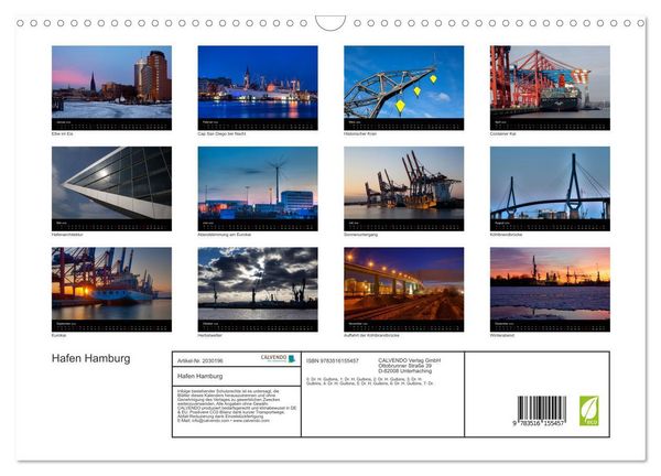 Produktbild: Hafen Hamburg (Wandkalender 2026 DIN A3 quer), CALVENDO Monatskalender