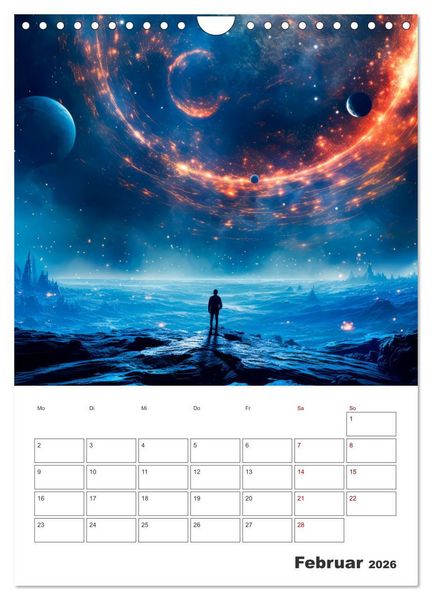 Produktbild: FERNE WELTEN Cooler Terminplaner (Wandkalender 2026 DIN A4 hoch), CALVENDO Monatskalender