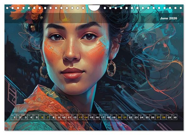Produktbild: Yolanda's portraits, a graphic portfolio (Wall Calendar 2026 DIN A4 landscape), CALVENDO 12 Month Wall Calendar